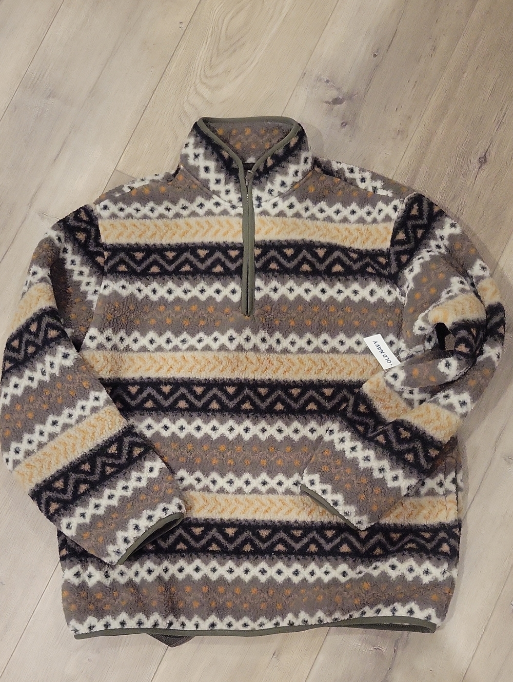 Men's Half-Zip Sherpa Pullover Sweater- Old Navy